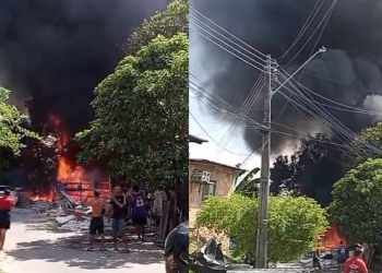 Vídeo: Moradores correm d3sesperad0s com medo de fogo chegar em casas no bairro Jorge Teixeira