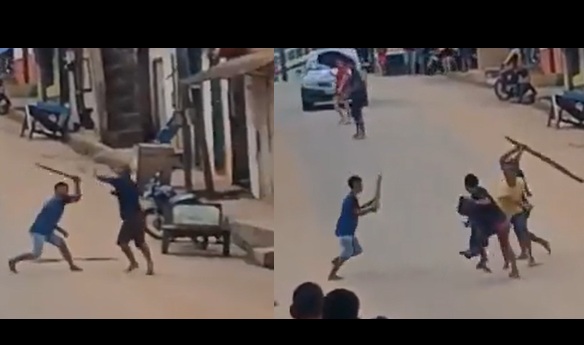 Vídeo forte: p0rrada entre galerosos deixa homem ferid0 no interior do Amazonas