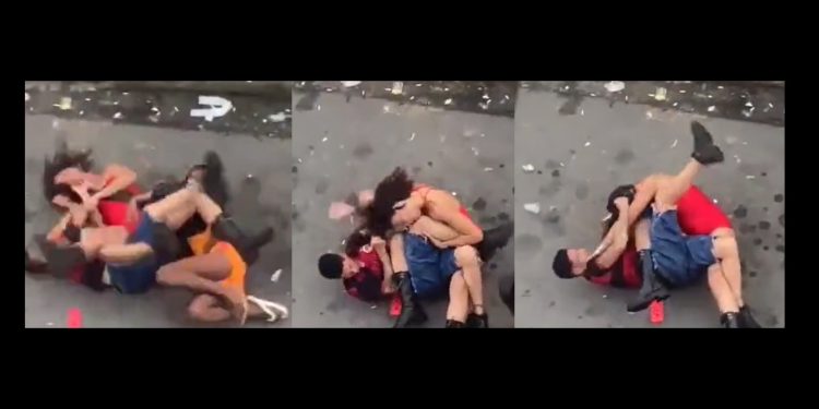 Vídeo épico: travesti reage e humilha flamenguista no chão em frente ao Bar do Jamanta