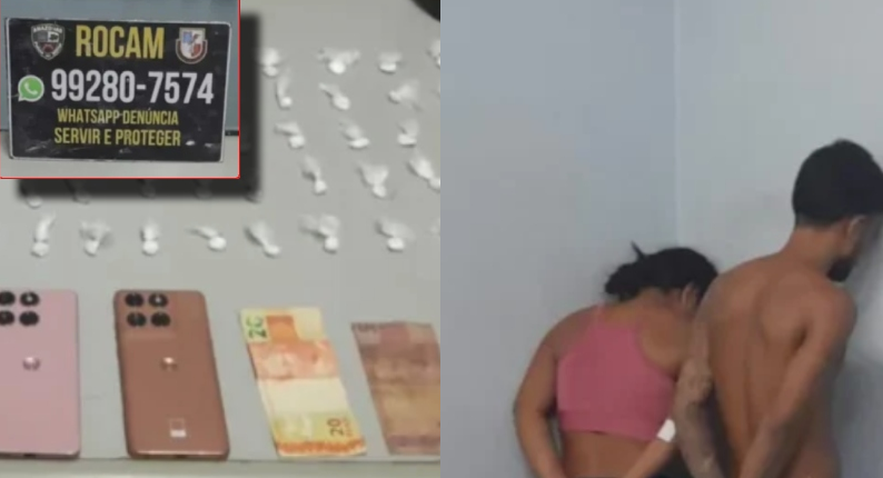 Homem e mulher são pr3s0s em flagrante com porções de dr0gas em casa na Zona Norte de Manaus