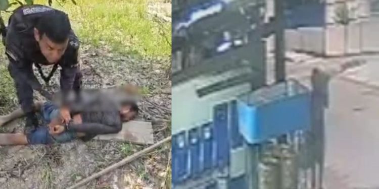 Vídeo: Após pular muralha de delegacia e fugir, homem é recapturado por furt0 de botijões de gás no Amazonas