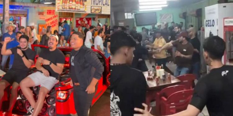 Vídeos: Gravação de clipe termina em p4nc4d4ria com s0c0s e garrafadas em bar