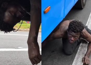 Veja: Homem dorme embaixo de ônibus, é arrastado por quilômetros e motorista não percebe